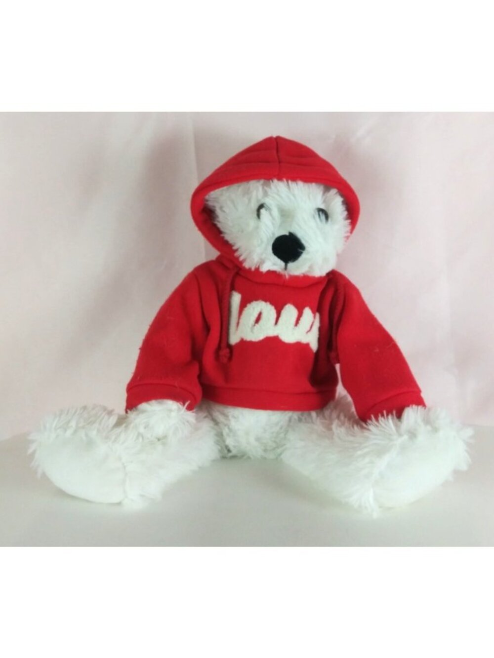 Goffa Teddy Bear Wearing Red Love Hoodie 12" Plush
